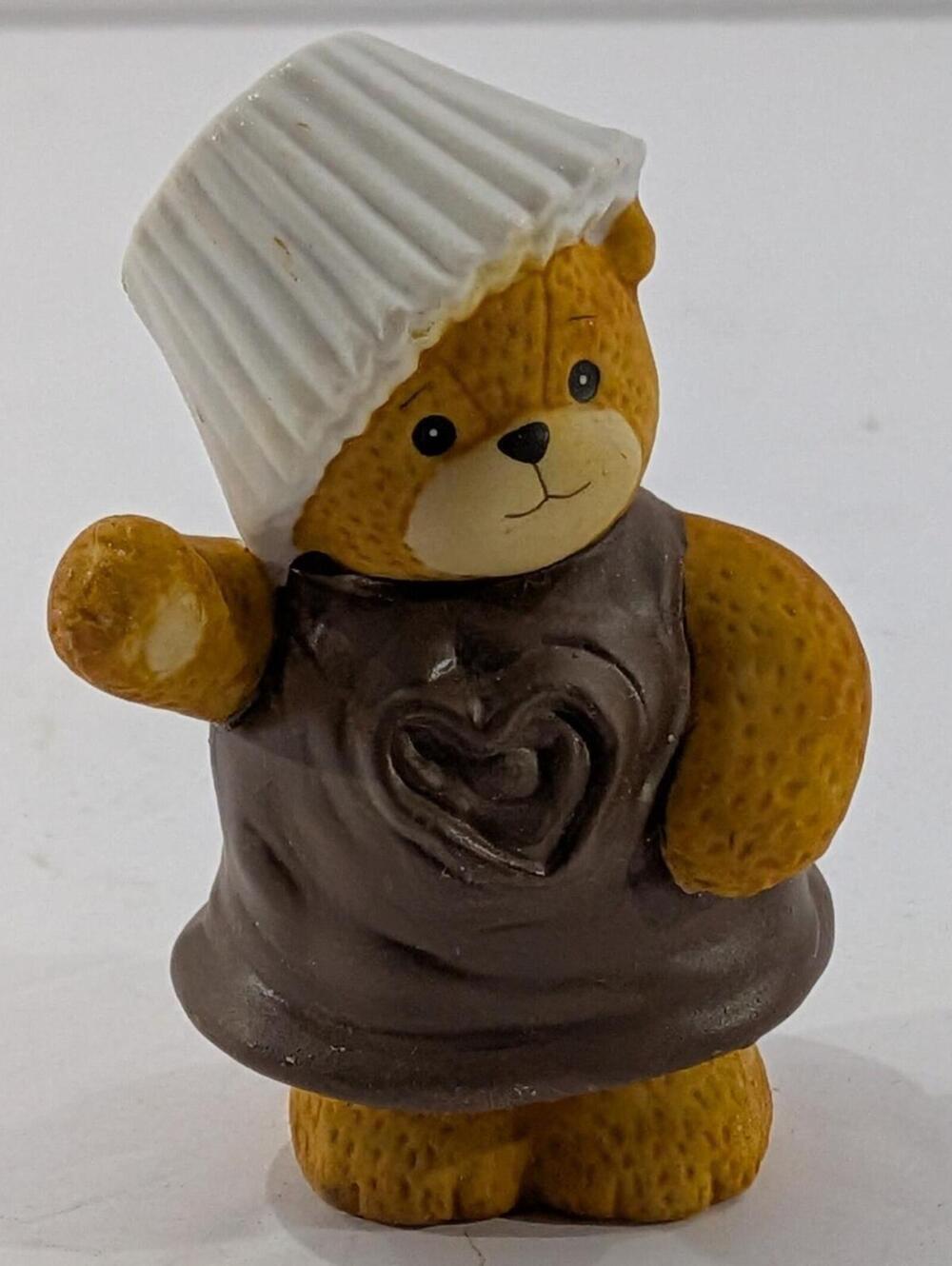 Vintage 1992 Lucy Rigg Enesco Teddy Bear Chocolate Bon Bon Painted Porcelain